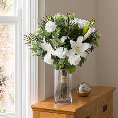 Dunelm Florals Forever Grace Lily Luxury Bouquet White 63cm Green and White