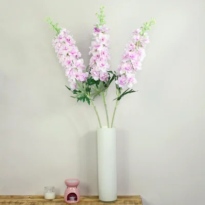 Dunelm Light Pink Large Delphinium Spray 3 Pack Pink