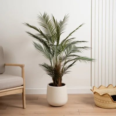 Dunelm Artificial Palm in Cream Plant Pot