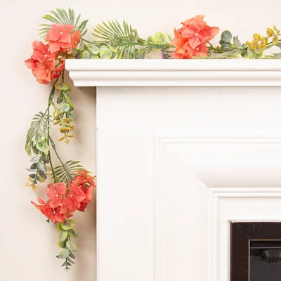 Dunelm Set of 2 Artificial Tropical Coral Party Garlands Coral (Orange)