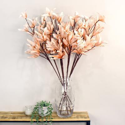 Dunelm Artificial Magnolia Spray 80cm 8 Pack Pink Pink