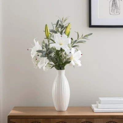Dunelm Artificial Madeline White Lily Bouquet