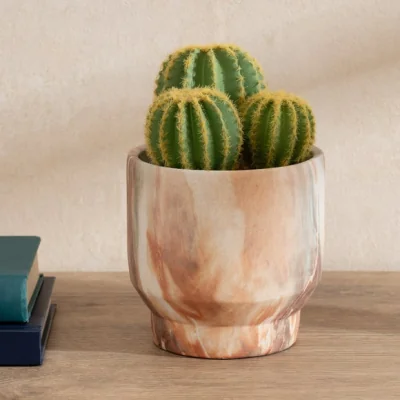 Dunelm Artificial Cactus in Marble Effect Pot