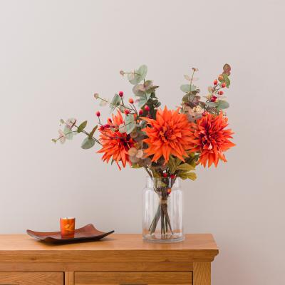 Dunelm Artificial Rust Dahlia Bouquet Orange