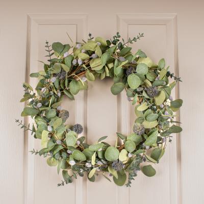 Dunelm Artificial Eucalyptus and Pussy Willow Wreath Green