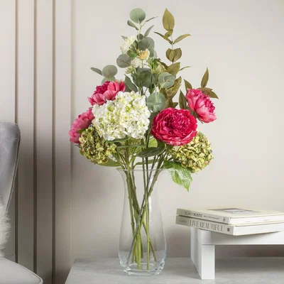 Dunelm Artificial Fuschia Pink and Green Bouquet, 77cm Fuschia with Grape (Pink)