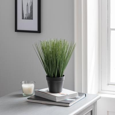 Dunelm Artificial Grass in Black Pot 30cm Green