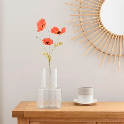 Dunelm Artificial Poppy Red Stem Red