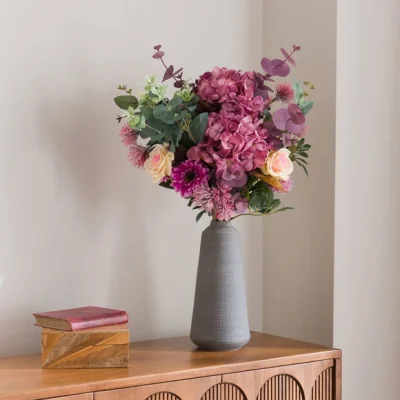 Dunelm Artificial Laila Pink & Purple Thistle Bouquet
