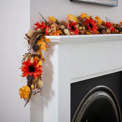 Dunelm Artificial Sunflower Garland Orange
