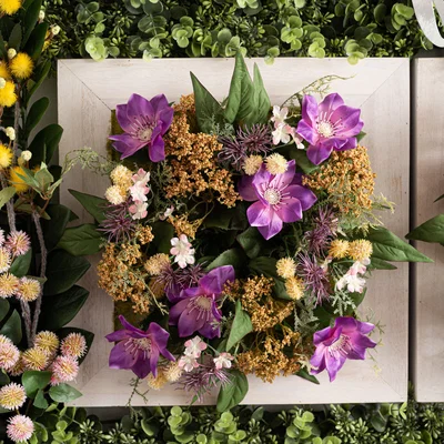 Dunelm Wildflower Wedding Wall Panel Green/Purple/Yellow