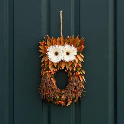 Dunelm Straw & Wood Shaving Owl Hanging Decoration