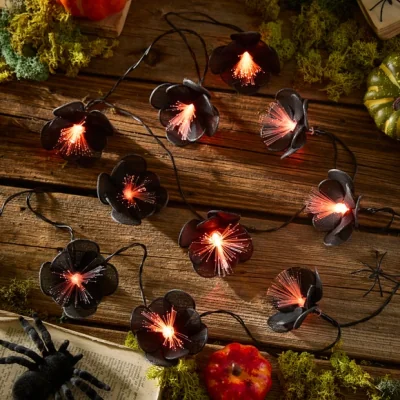 Dunelm Black Flower Icon Optic String Lights