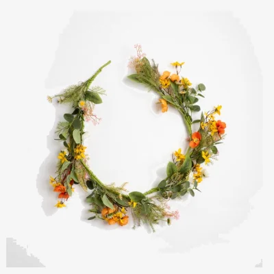 Dunelm Artificial Rustic Forsythia Poppy Garland