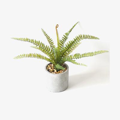Dunelm Artificial Fern Green in Zig Zag Pot 40cm Green