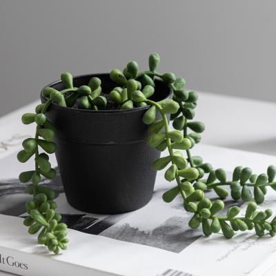 Dunelm Artificial Trailing String of Pearls in Black Pot Green