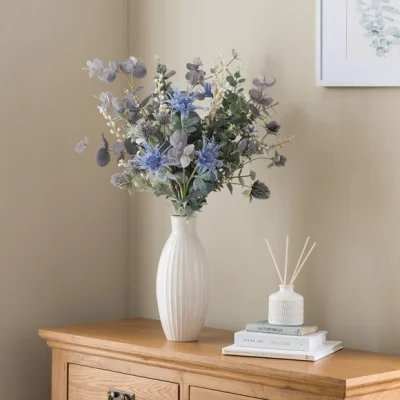 Dunelm Artificial Delilah Blue Thistle Bouquet