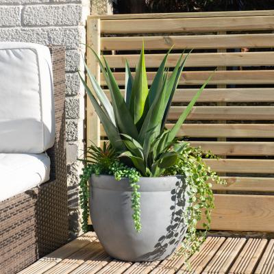 Dunelm Artificial Oversized Mixed Agave in Grey Pot Green