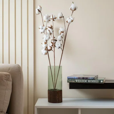 Dunelm Set of 3 Natural Cotton Ball Branches White