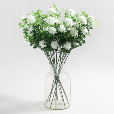Dunelm Pack of 12 Artificial Pom Button White Spray 54cm
