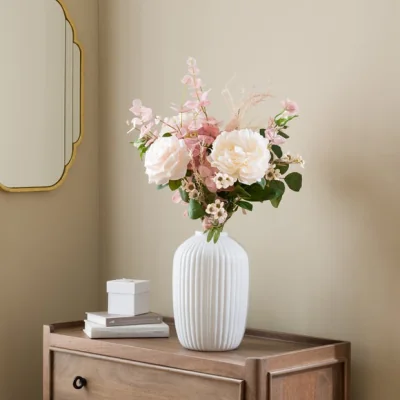 Dunelm Artificial Serena Pink Rose & Peony Bouquet