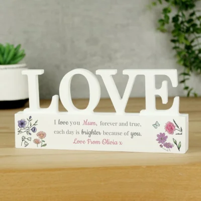 Dunelm Personalised Wild Flowers Love Ornament