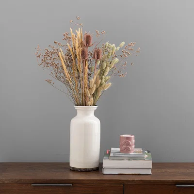 Dunelm Dried 55cm Natural Bouquet Mixed with Thistle Natural