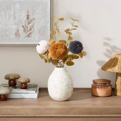 Dunelm Artificial Velvet Pumpkin Bundle in Paper Wrap