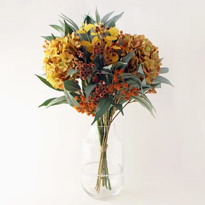Dunelm Florals Forever Autumn Hydrangea and Eucalyptus Bouquet MultiColoured