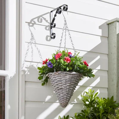 Dunelm Artificial Petunia Plant in Hanging Basket Green