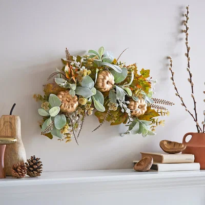 Dunelm Artificial Pumpkin Garland Gold