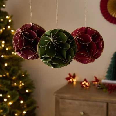 Dunelm Set of 3 Hanging 15cm Paper Flower Balls