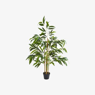 Dunelm Artificial Bamboo Tree in Black Plant Pot Grass (Green)