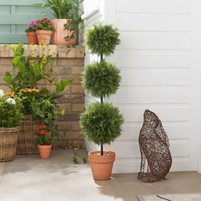 Dunelm Artificial 3 Cypress Ball Tree in Terracotta Pot