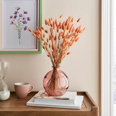 Dunelm Dried Peach Lagurus Bouquet Pink