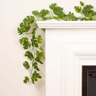 Dunelm Artificial Set of 2 Monstera Garlands Green