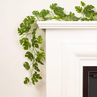 Dunelm Artificial Set of 2 Monstera Garlands Green