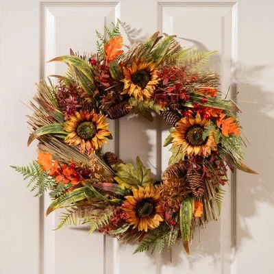 Dunelm Artificial Autumnal Sunflower Wreath