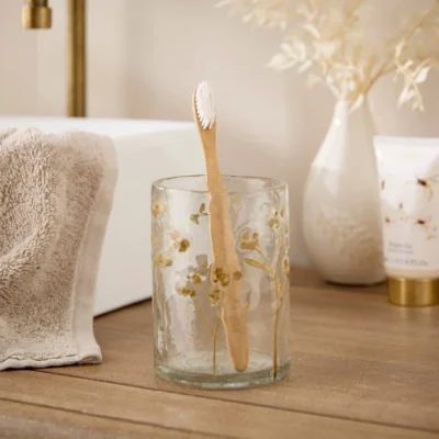Dunelm Glass Pressed Flowers Tumbler