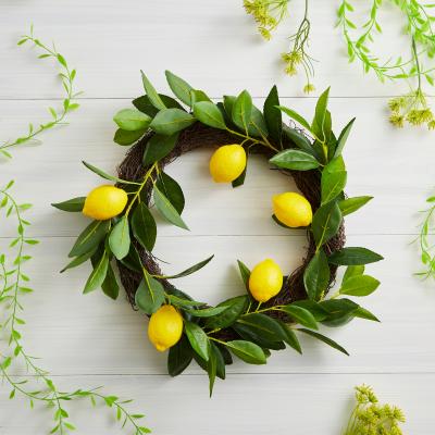 Dunelm Artificial Lemon Wreath Yellow