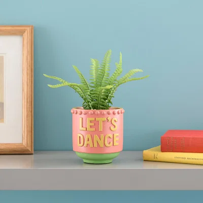 Dunelm Pride & Joy Let's Dance Artificial Fern Pot Orange