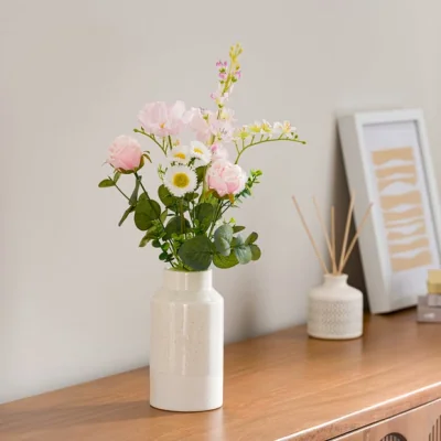 Dunelm Artificial Pastel Pink Wildflower Bundle