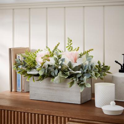 Dunelm Artifical Florals in Wooden Pot MultiColoured