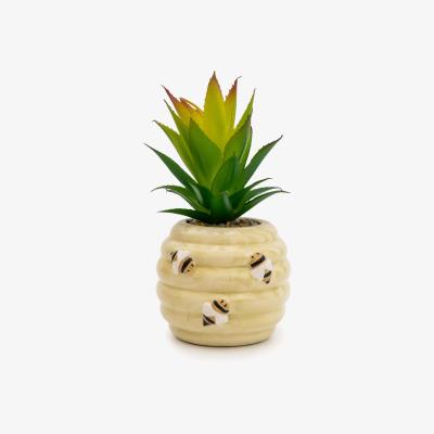 Dunelm Artificial Plant in Beehive Pot Yellow