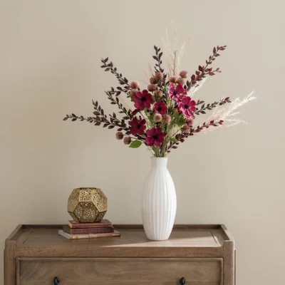 Dunelm Artificial Burgundy Cosmos & Aster Autumn Bouquet
