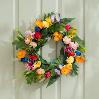 Dunelm Artificial Bright Floral Everything Wreath