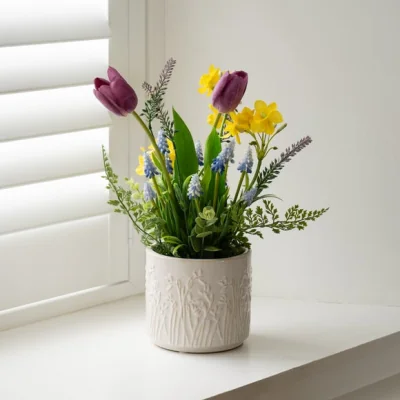 Dunelm Artificial Mixed Spring Planter