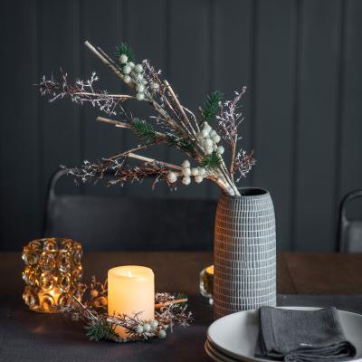 Dunelm Pack of 3 Frosted Berries Spray with Paper Bark White