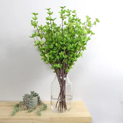 Dunelm Pack of 12 Artificial Green Foliage Stem 66cm Green
