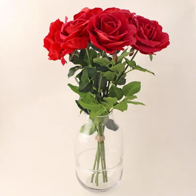 Dunelm Florals Forever Half Dozen Red Velvet Roses Red